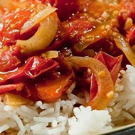 Rice with Tomato Sauce and Mushrooms