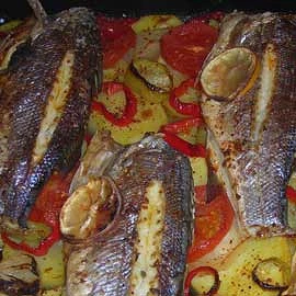 Sea Bass in Οven