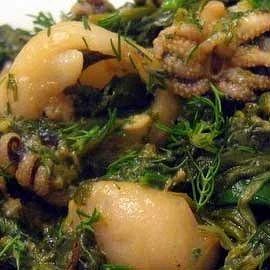 Σουπιές με Σπανάκι