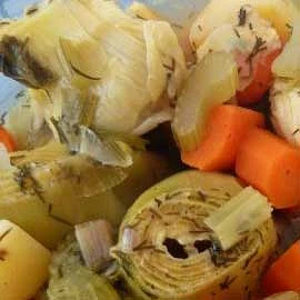 Artichokes with Tachini (Oil free)