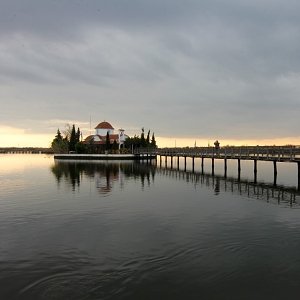 The impressive “floating” Monastery of Saint Nicholas in Porto Lagos