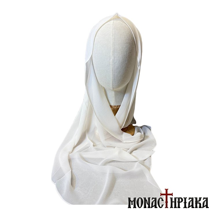 Silk Woman's Veil in White Color