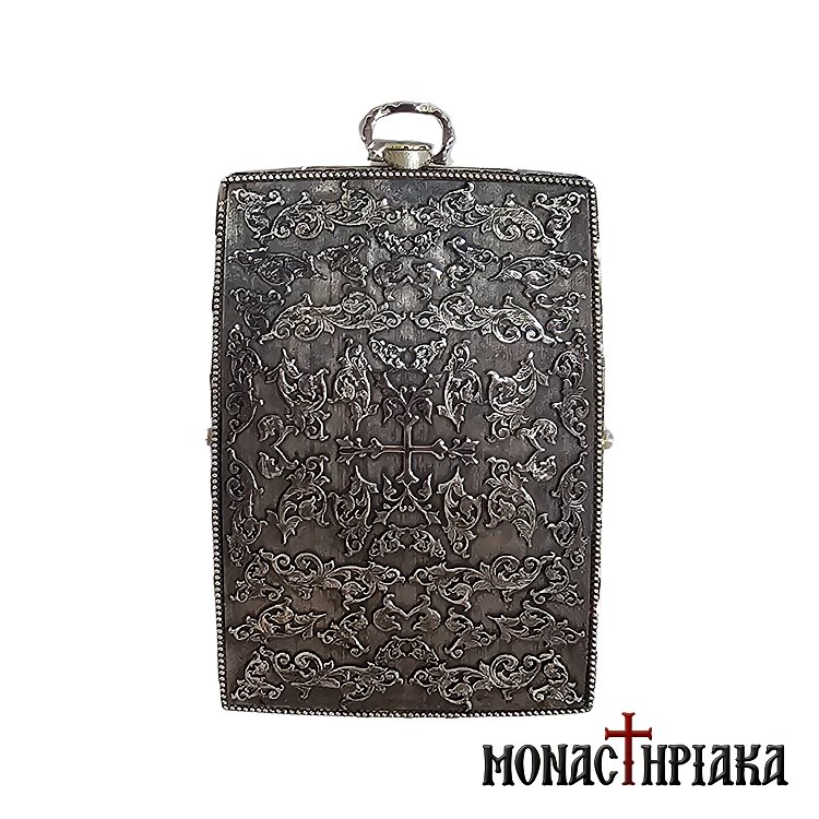 Wood-carved Icon of Archangel Michael in Silver Case