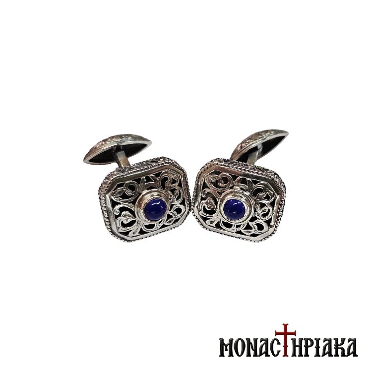 Silver Cufflinks with Semi Precious Stones