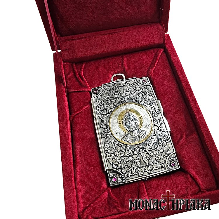 Wood-carved Icon of Archangel Michael in Silver Case