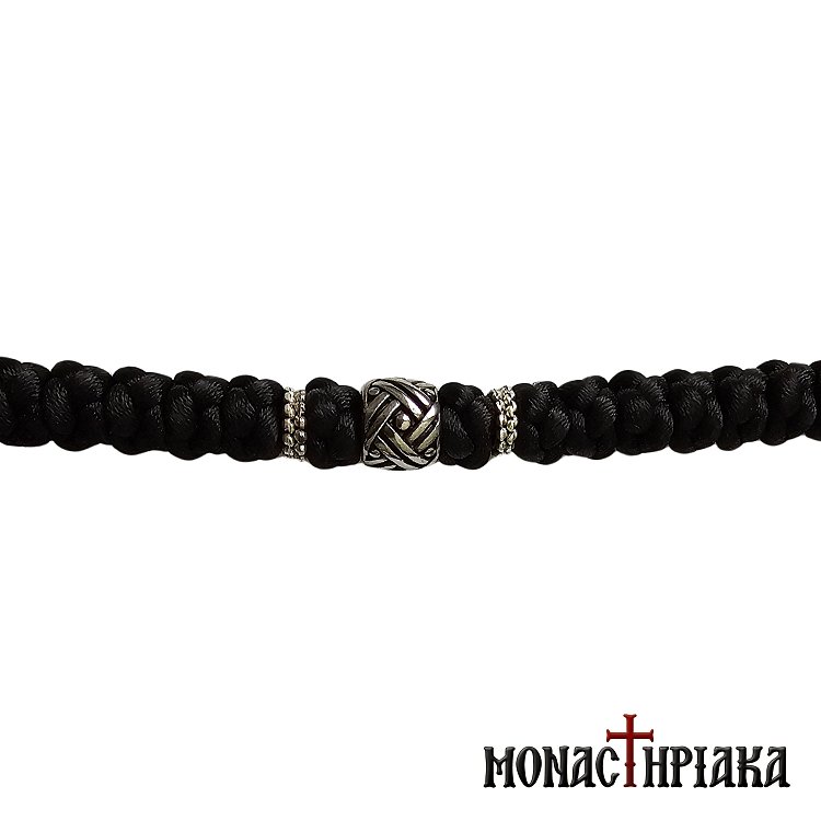 Silk Prayer Rope 100 Knots with Cross and Beads