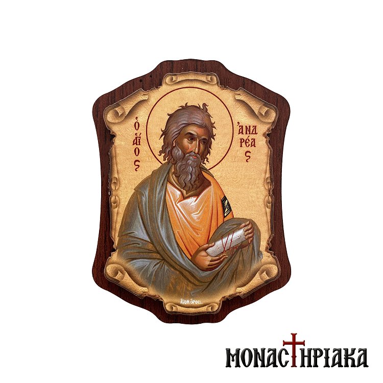 Wooden Magnet with Saint Andrew