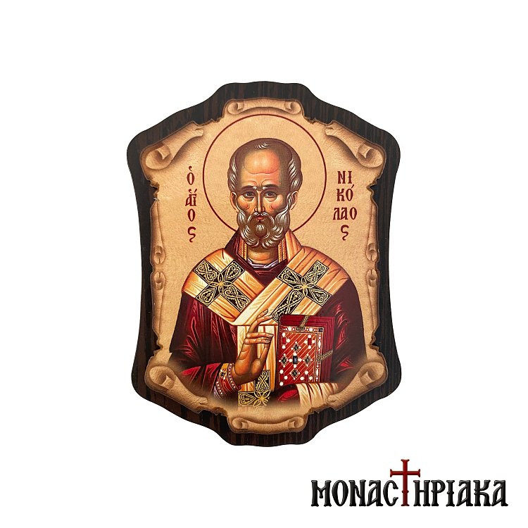 Wooden Magnet with Saint Nicholas