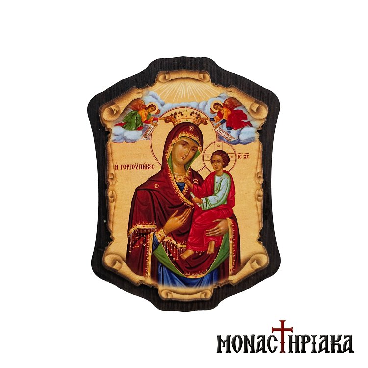 Wooden Magnet with Virgin Mary Gorgoepikoos