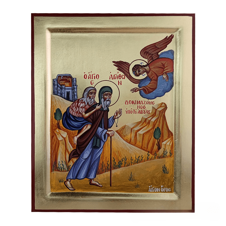 Saint Agathon tested by the Angel