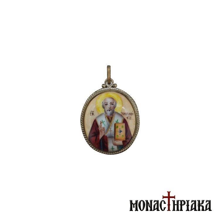 Saint Nicholas Pendant with Enamel