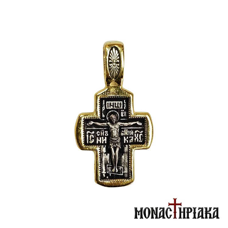 Silver Cross with the Guardian Angel and the Crucified