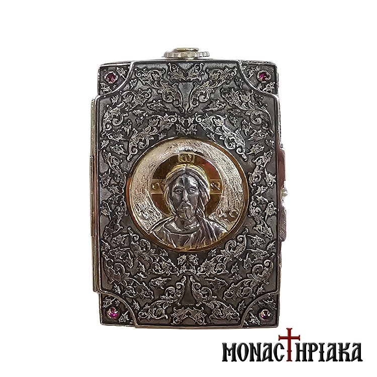 Wood-carved Icon of Archangel Michael in Silver Case