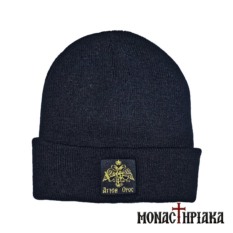 Black Beanie with Byzantine Eagle