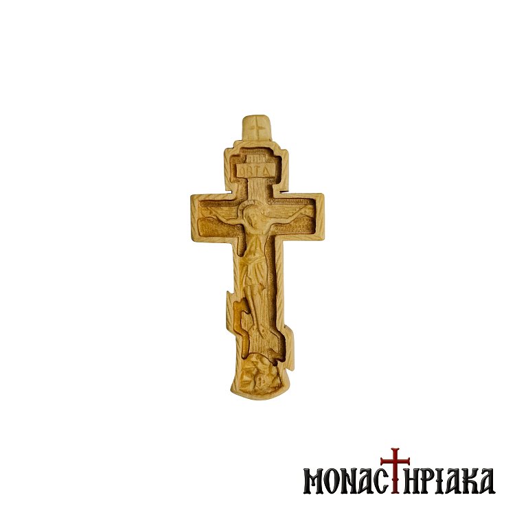 Wood Carved Cross with the Crucifix