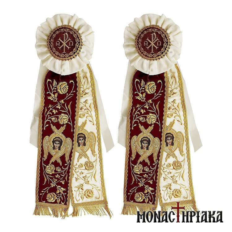 Adornment Ribbons White - Bordeaux