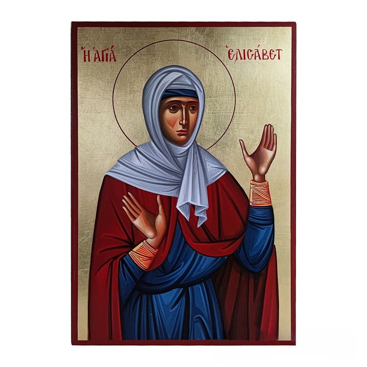 Wooden Iconography from Mount Athos with Saint Elisavet