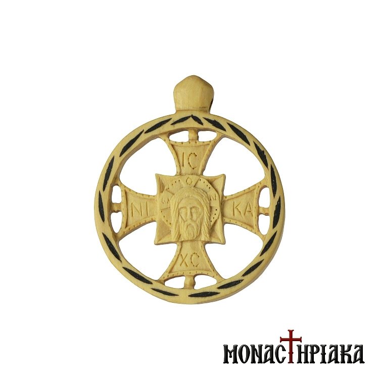 Small Wood Carved Encolpion “Holy Mandylion”