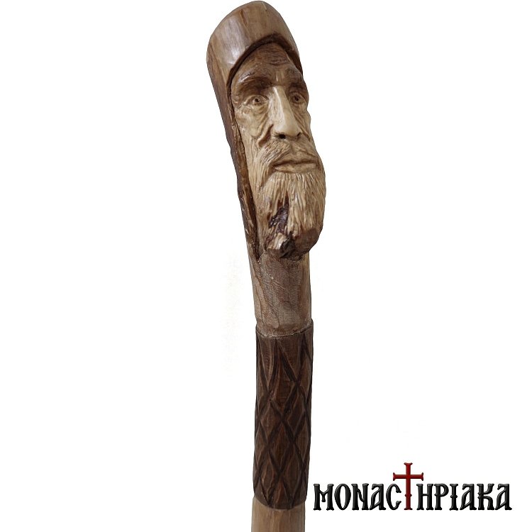 Μπαστούνι με Κυρτή Λαβή Πρόσωπο Μοναχού