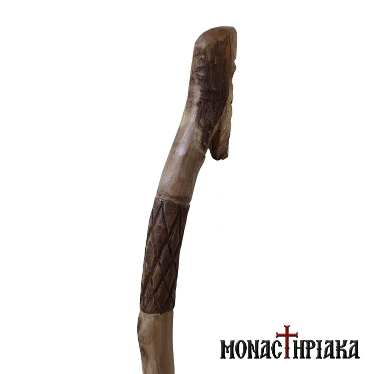 Μπαστούνι με Κυρτή Λαβή Πρόσωπο Μοναχού