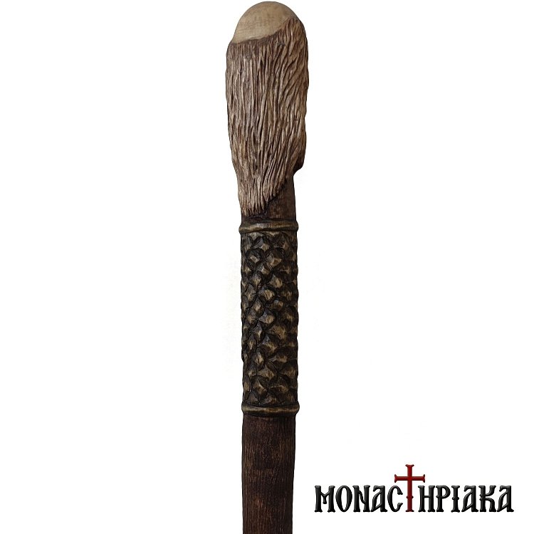 Walking Stick with Face of a Monk