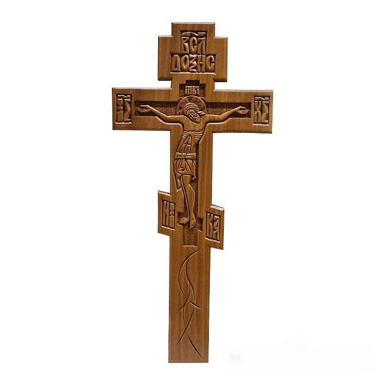 Wood-carved Blessing Cross King of Glory