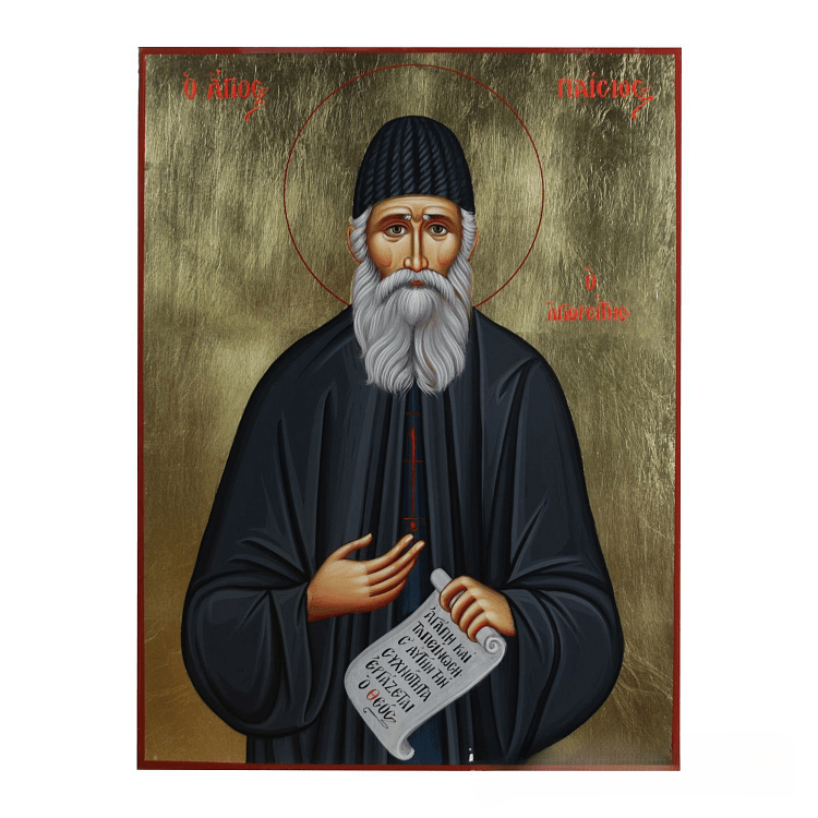 Hand-Painted Iconography of Saint Paision the Athonite