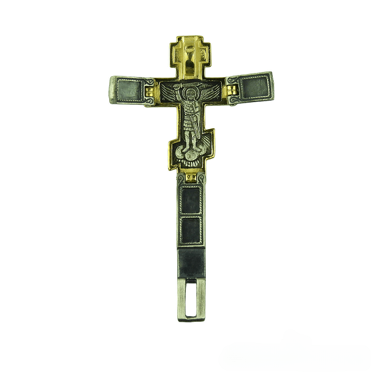 Silver Cross with Archangel Michael and the Lord