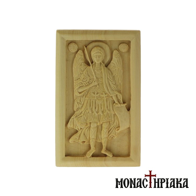 Wood Carved Icon of Archangel Michael