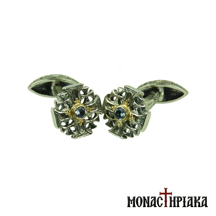 Silver Cufflinks with Garnet