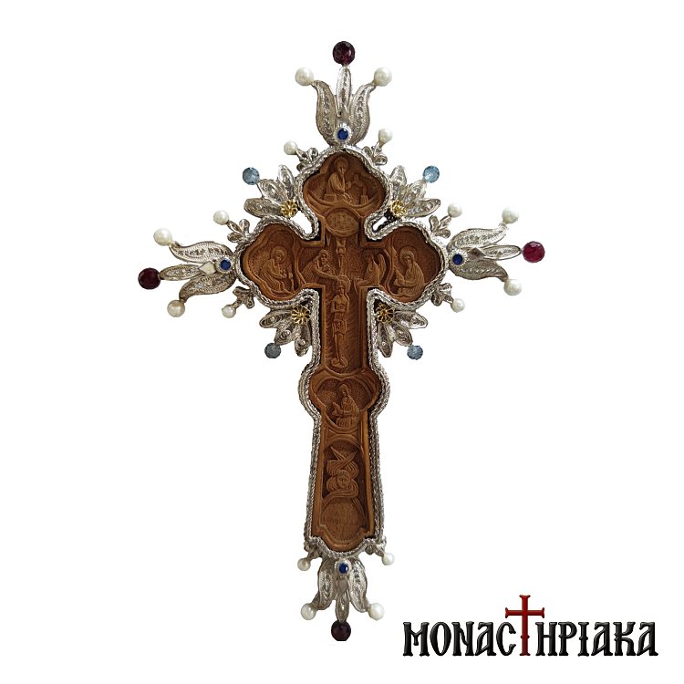 Wood-carved Blessing Cross - Skete of Holy Trinity