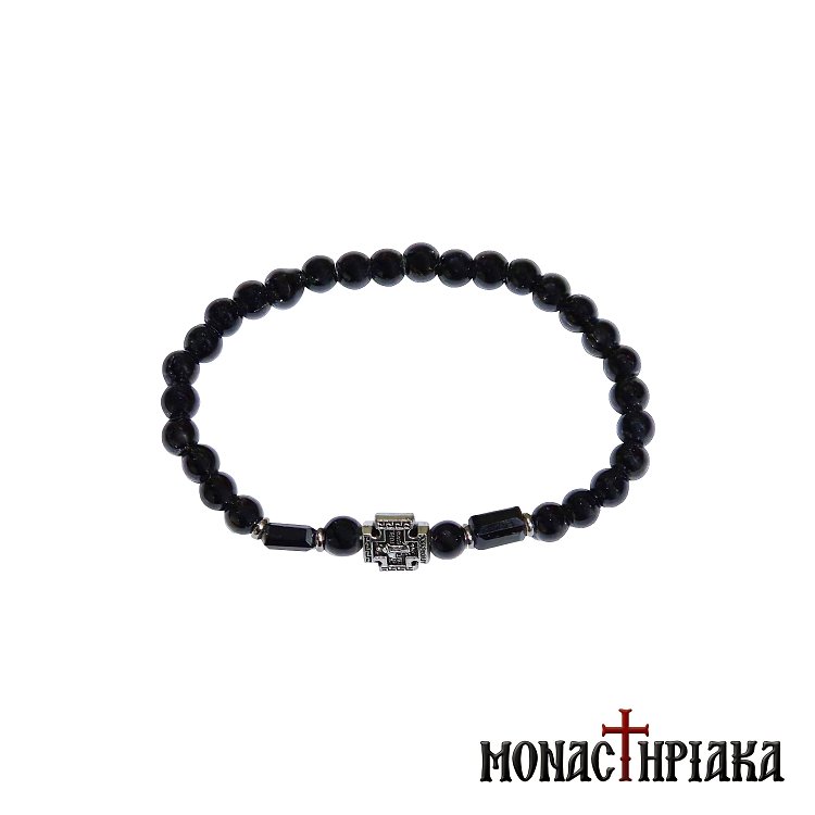 Bracelet with Glass Beads and Cross