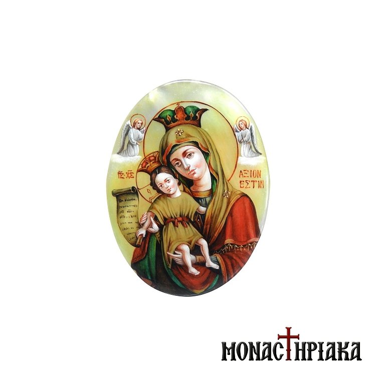 Enamel Virgin Mary Axion Esti