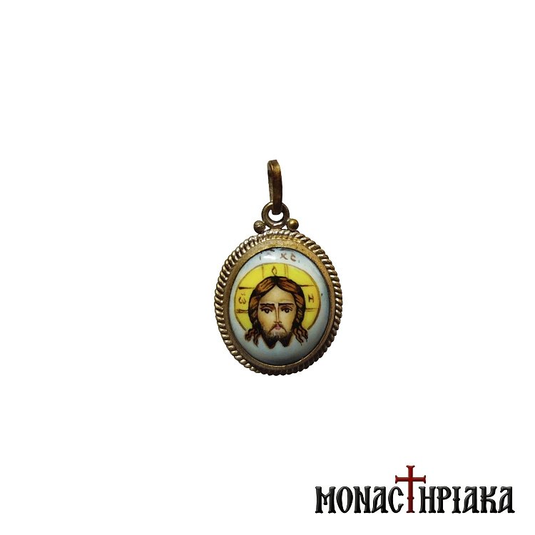 Silver Pendant with Enamel | Jesus Christ's Sacred Mandylio