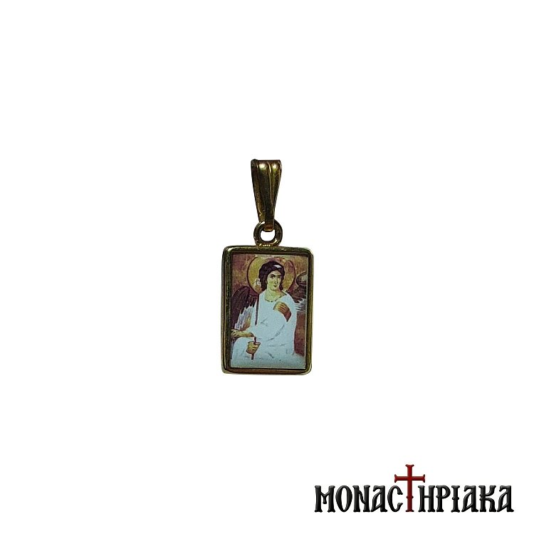 Gold Pendant with Enamel | Archangel