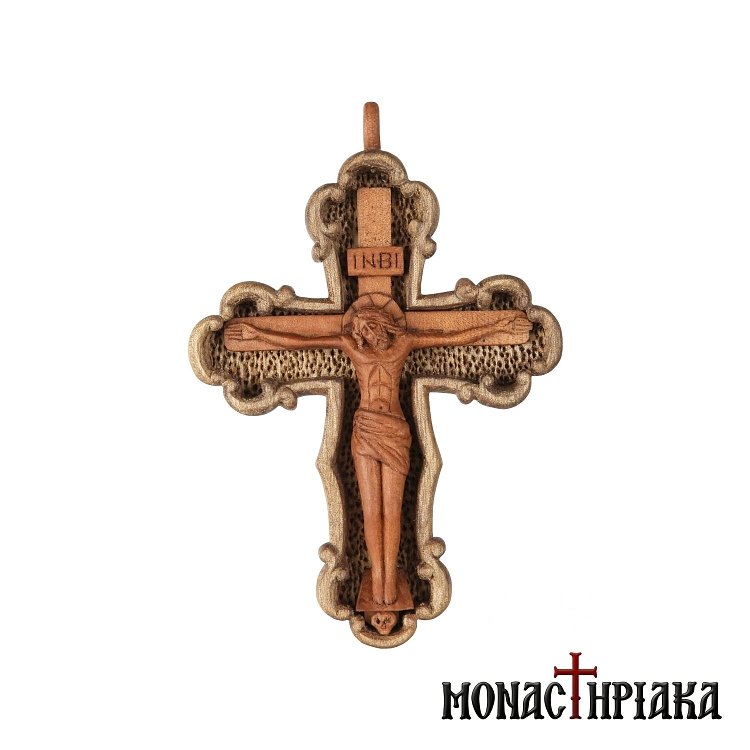 Wood Carved Cross with the Crucifix