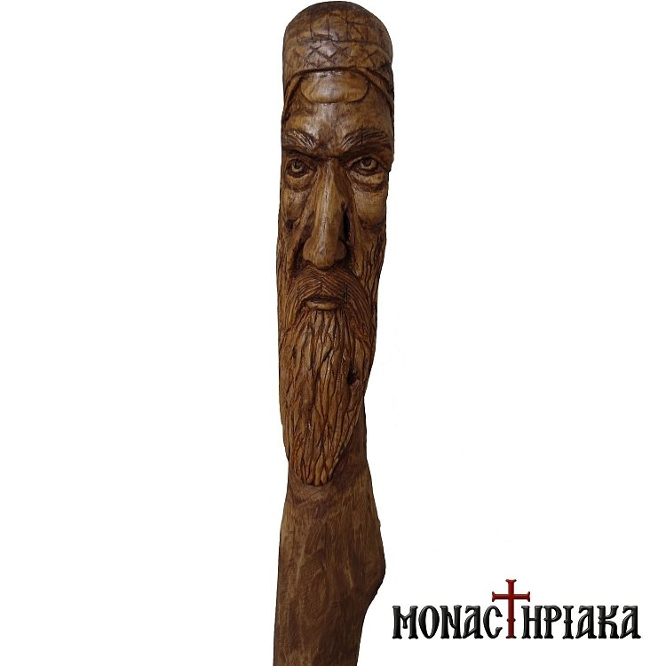 Walking Stick with Face of a Monk