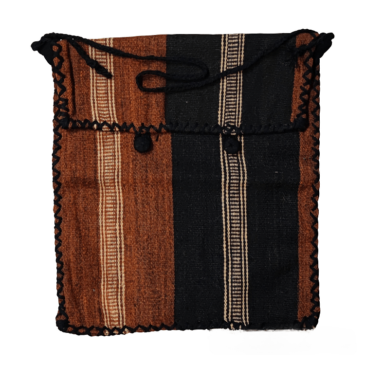Monk Handwoven Bag in Black - Brown