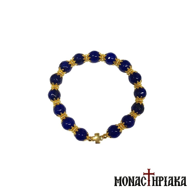 Prayer Rope with Blue Agate Beads