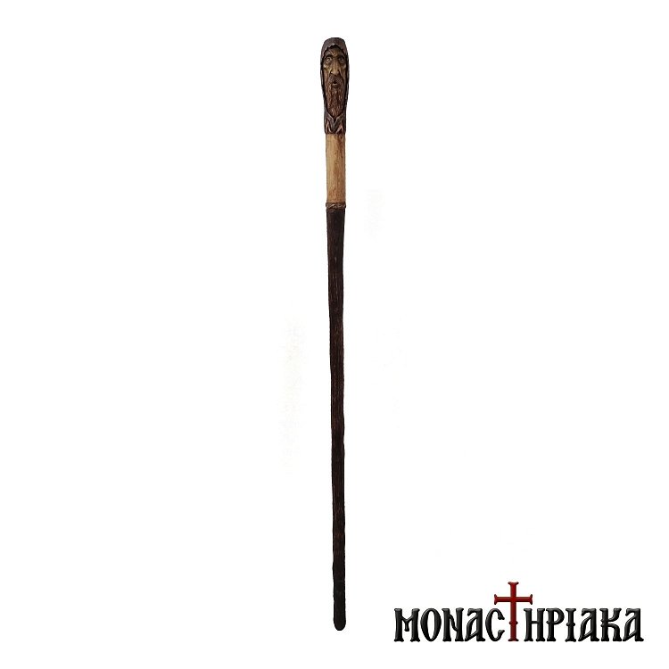 Walking Stick with Face of a Monk