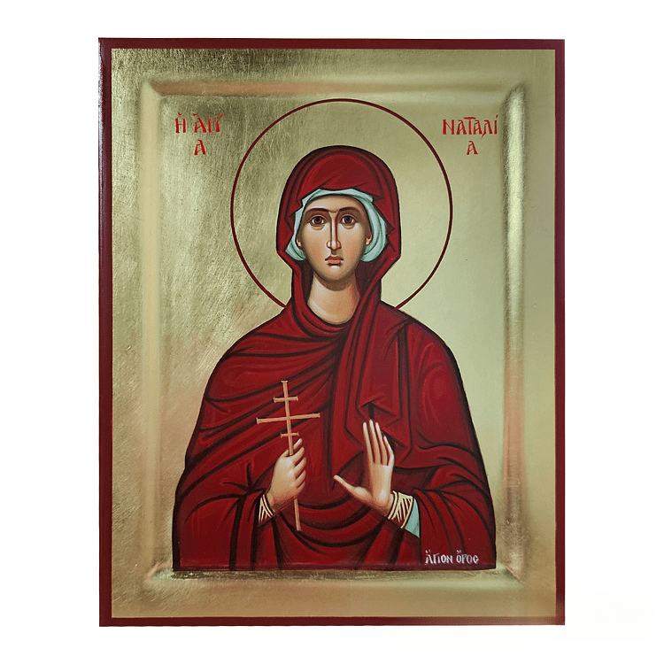 Saint Natalia Handmade Greek Orthodox Iconography on Wood