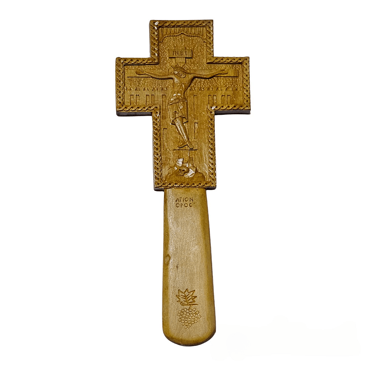 Wood-carved Blessing Cross Double-sided