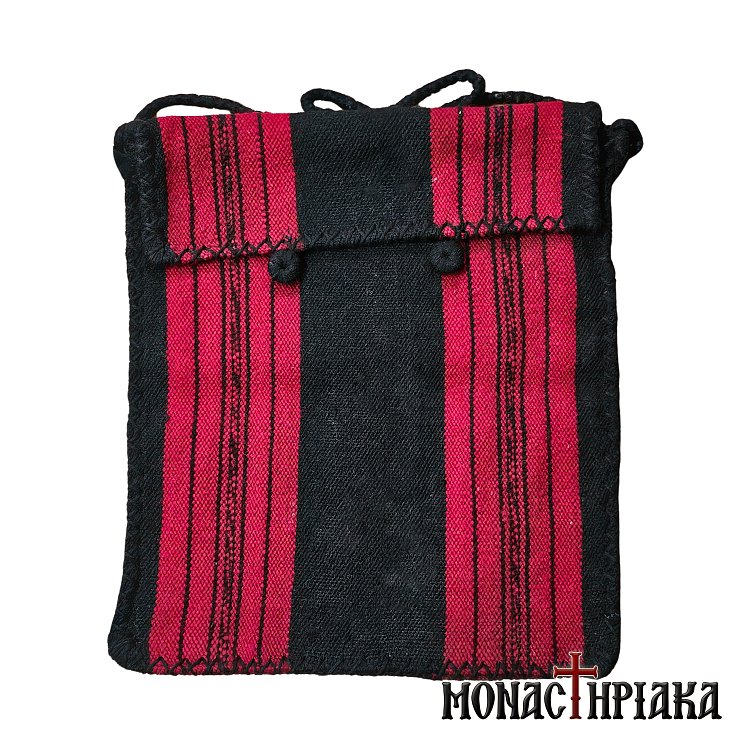 Monk Handwoven Bag with Red Embroidery