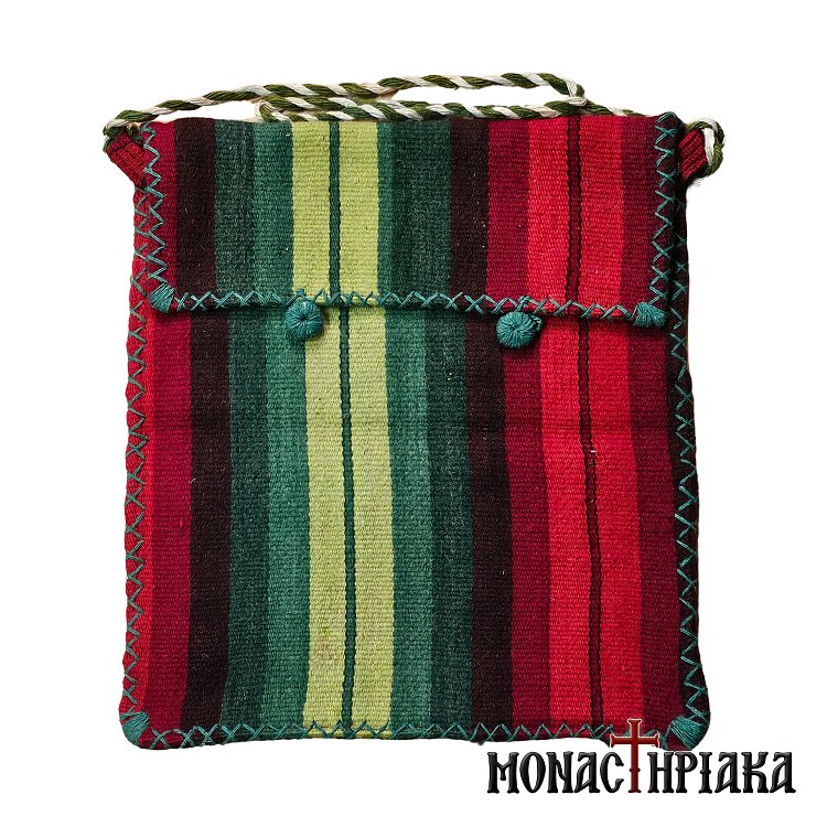 Handwoven Bag with Red and Green Stripes