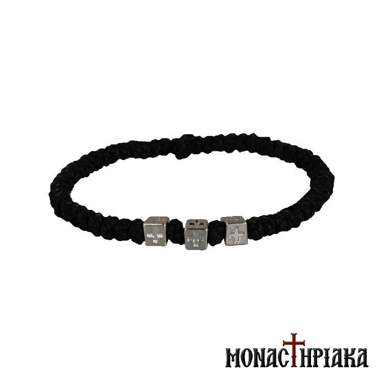 Waxy Prayer Rope with 3 Crosses