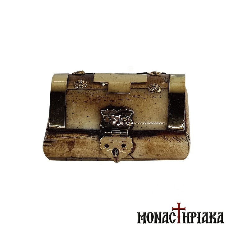 Horn-rimmed Box with Brass Cross