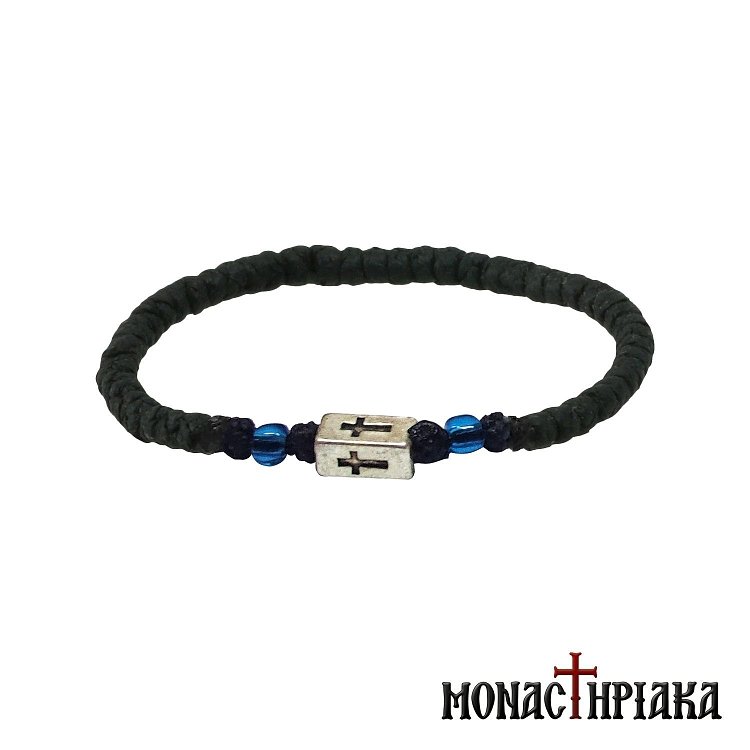 Waxy Prayer Rope with Metallic Cross