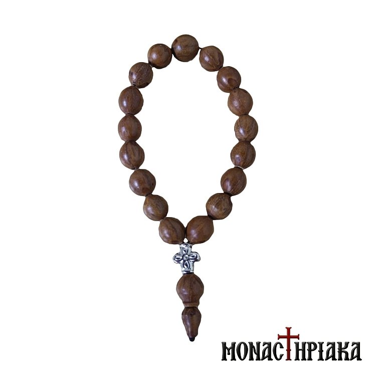 Prayer Rope with Natural Seeds and a Cross