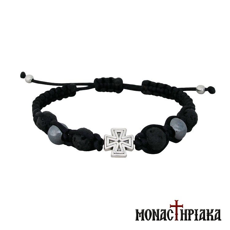 Monastic Bracelet with Lava Beads