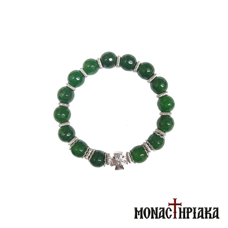 Prayer Rope with Green Agate Beads